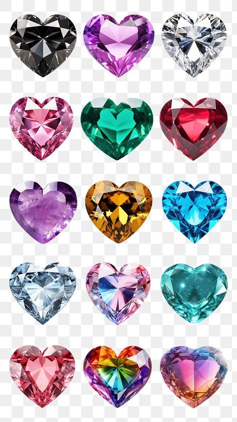 Crystals And Gemstones Drawing, Transparent Background Icons, Heart Shaped Gemstones, Crystals Transparent Background, Crystal Png, Diamond Png, Heart With Transparent Background, Transparent Icons, Crystals Art Drawing