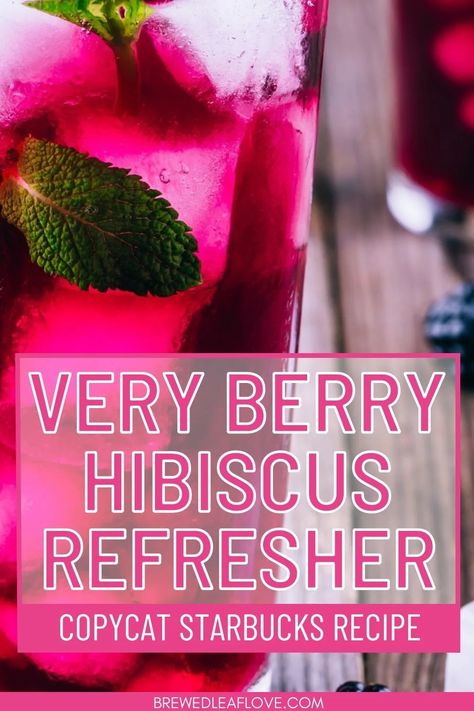 Virgin Punch, Starbucks Very Berry Hibiscus, Hibiscus Refresher, Hibiscus Recipe, Very Berry Hibiscus Refresher, Summer Mocktail Recipes, Hibiscus Drink, Berry Hibiscus, Summer Mocktail