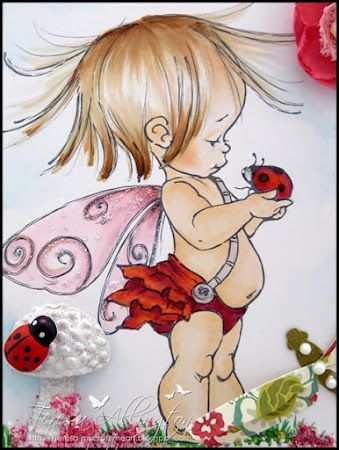 Fairy Happy Birthday, Bug Fairy, Mo Manning, Whimsy Stamps, Baby Fairy, Copic Coloring, Digi Stamps, Fairy Angel, Arte Fantasy