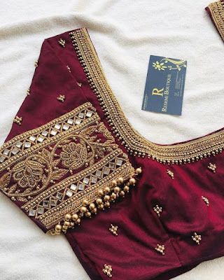 Maggam Work Hand Designs, Latest Simple Aari Work Blouse Designs, Bridal Blouse Designs Simple, Simple Wedding Blouse Designs, Silk Sarees Blouse Designs, Blouse Designs Bridal, Blouse Designs Simple, Silk Sarees Blouse, Bridal Aari Work