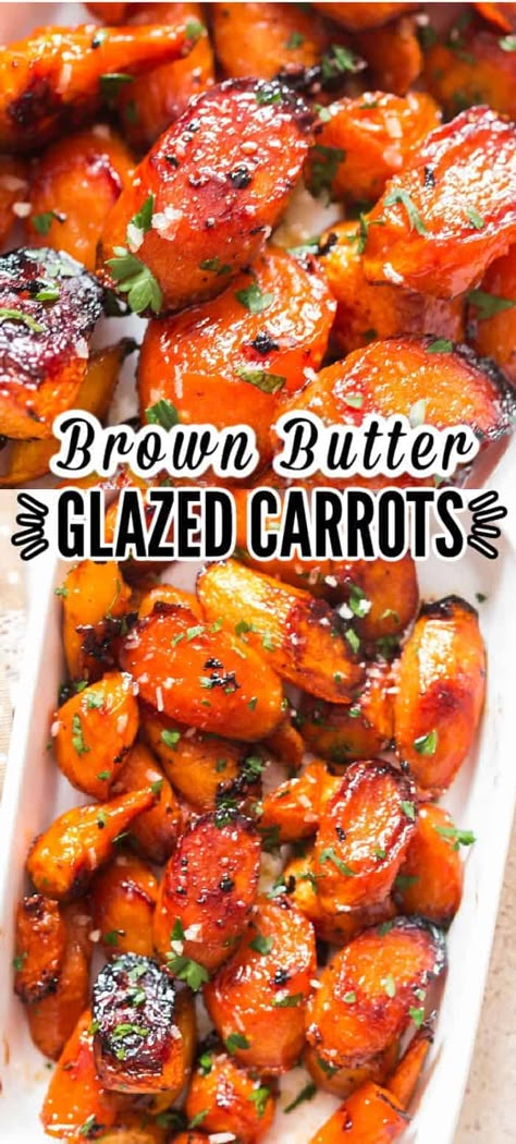 Brown Butter Honey Glazed Carrots, Honey Maple Roasted Carrots, Garlic Honey Glazed Carrots, Butter Glazed Carrots, Roasted Glazed Carrots, Honey Glazed Carrots Recipe, Tuesday Dinner, Honey Carrots, Carrots Side Dish