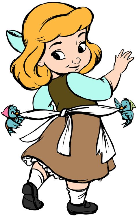 Clip art of Little Cinderella getting some help from her bird friends #disney, #cinderella, #littleprincesses, #littlecinderella Cinderella Drawing, Disney Character Sketches, Cinderella Art, Baby Disney Characters, Disney Princess Babies, Disney Character Drawing, Disney Clipart, Disney Drawings Sketches, Cartoon Doodle