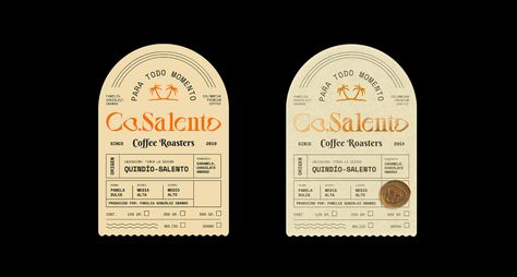 Co.Salento Atemporal Premium Coffee Brand And Packaging Design | Dieline - Design, Branding & Packaging Inspiration Custom Packaging Ideas, Packaging 2023, Coffee Label Design, Cocora Valley, Remain Nameless, Coffee Labels, Colorful Packaging, Product Label Design, Coffee Pack