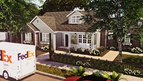 One Story House Sims 4, Sims 4 Realistic House, Realistic Sims, Sims 4 Family House, Sims 4 Modern House, Sims 4 Content, The Sims 4 Lots, Sims Baby, Sims 4 Family