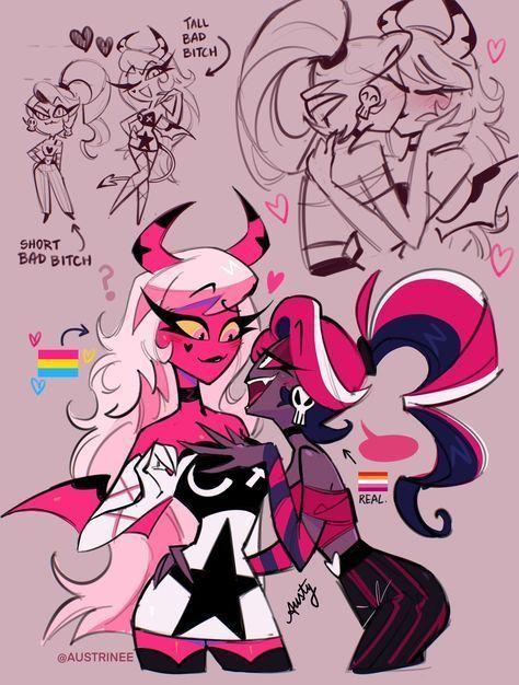 Male Verosika Mayday, Velvet X Verosika Hazbin Hotel, Vees Hazbin Hotel Fanart, The Vees Hazbin Hotel Fanart, Hazbin Hotel References, Verosika Mayday X Velvet, Verosika Mayday X Barbie Wire, Hazbin Hotel Velvet Fanart, Velvet Hazbin Hotel Fanart