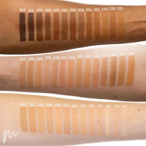 Maybelline Grouped Arm Swatch Nars Eyeshadow Palette, Best Foundation For Oily Skin, Matte Poreless Foundation, Fit Me Foundation, Nars Eyeshadow, Foundation Swatches, Maybelline Fit Me Foundation, Mac Foundation, Fit Me Matte And Poreless