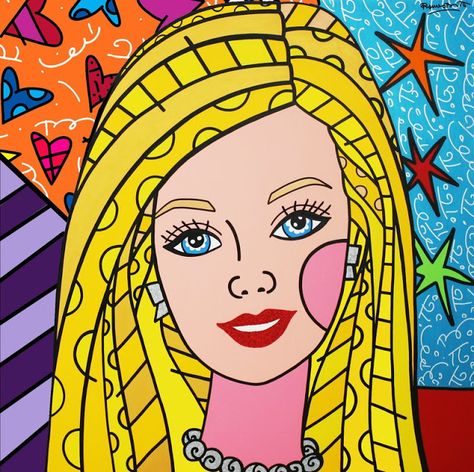 Cassie Stephens: In the Art Room: Romero Britto Inspired Self Portraits Barbie Illustration, Romero Britto Art, Britto Art, 7th Grade Art, 4th Grade Art, School Activity, Absolut Vodka, 3d Fashion, Glitter Art