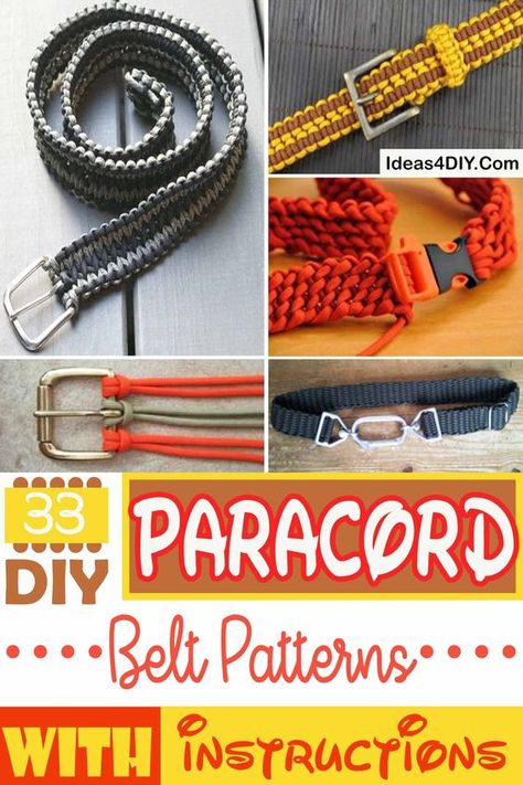 DIY Paracord Belt Patterns with Instructions #ParacordBelts #ParacordBelt #DIYParacordBelt #ParacordBeltPatterns #ParacordProject #paracord Belt Patterns, Paracord Weaves, Paracord Belt, Paracord Projects Diy, Paracord Accessories, Paracord Bracelet Patterns, Diy Lanyard, Paracord Bracelet Tutorial, Paracord Braids