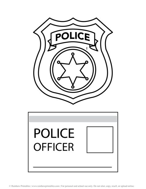 Kid Mock Police Officer Badges License Printable Cop Costume Play Police Art And Craft Preschool, Police Party Printables Free, Police Officer Badge Printable, Police Badge Printable, Community Helpers Preschool Crafts Police Officer, Police Officer Badge Craft Preschool, Police Officer Lesson Plans Preschool, Police Hat Craft Preschool, Police Officer Dramatic Play