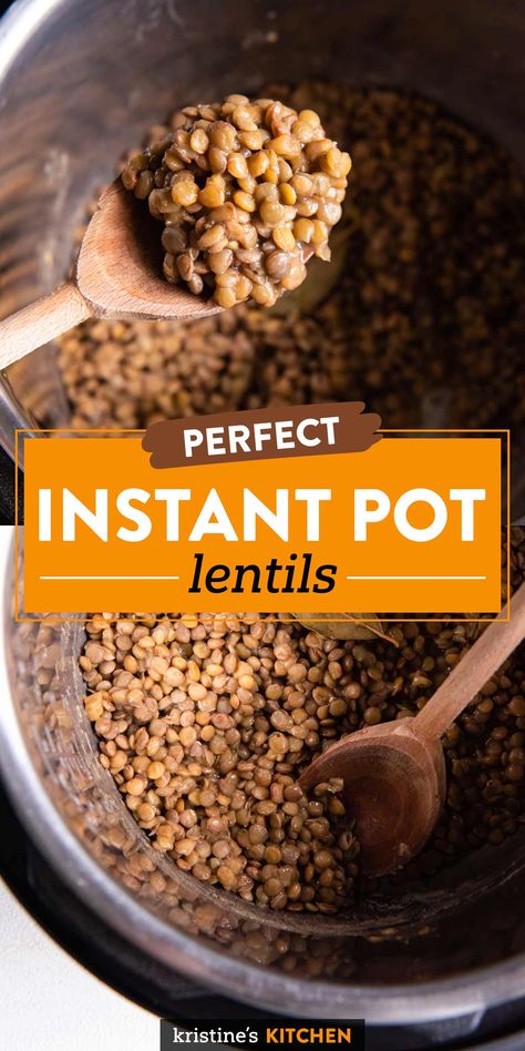 This Instant Pot Lentils recipe is fast, easy and versatile! How to cook lentils in the instant pot for use in salads, soups, pastas, grain bowls and more. Lentil Pressure Cooker Recipes, Insta Pot Lentil Recipes, Lentil Beans Recipes, Instant Pot Recipes Lentils, Instapot Lentils Recipes, Cooked Lentil Recipes, Instapot Lentil Recipes, Lentils In Pressure Cooker, Lintels Recipes Healthy