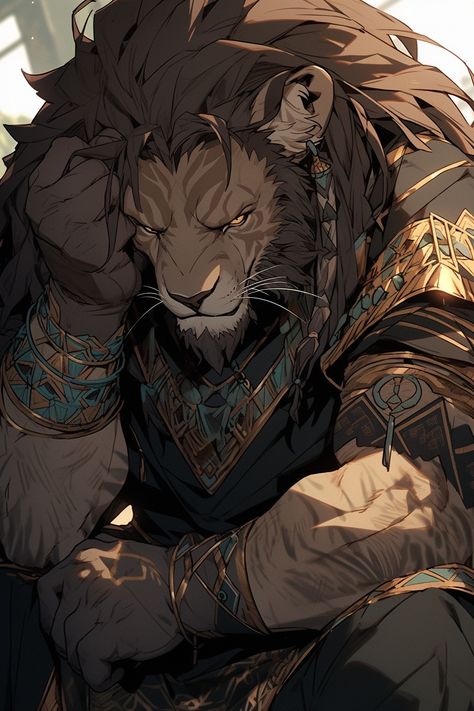 Lion Dnd Character, Dnd Leonin Character Art, Leonin D&d, Dnd Leonin, Leonin Dnd, Lion Character, His Queen, Fantasy Races, Terraria