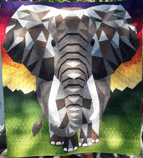 Elephant Abstractions, Elephant Paper Piecing, Cow Abstract, Elephant Quilts, Elephant Abstract, Elephant Quilts Pattern, Wallpaper Projects, Violet Craft, Bargello Quilt Patterns