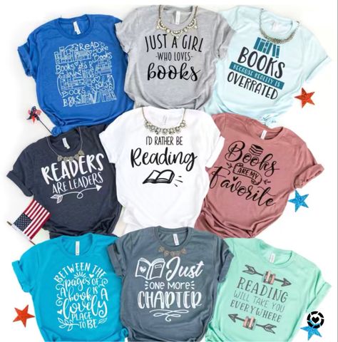 School Spirit Shirts, Book Tshirts, Teacher Tees, Book Shirts, Graphic Apparel, Teacher Outfits, Reading Books, Vinyl Crafts, Vinyl Projects