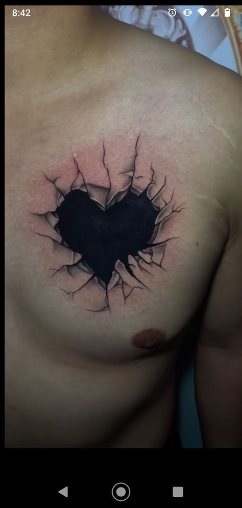 Blacked Out Heart Tattoo, Corazon Tattoo, Eclipse Tattoo, Black Heart Tattoos, Barcode Tattoo, Wicked Tattoos, Elbow Tattoos, Tattoo For Son, Chest Tattoo Men