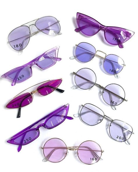 Glasses Women Fashion Eyeglasses, Pretty Sunglasses, Purple Glasses, Sunglasses Purple, Funky Sunglasses, Funky Glasses, Vintage Sunglasses Retro, Unique Sunglasses, Cool Makeup Looks