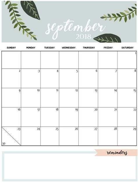 Cute September 2018 Calendar Calendar For Kids, Table Calendar, Excel Calendar, September Calendar, Calendar June, Blank Templates, Calendar Pictures, Blank Calendar Template, Calendar 2017