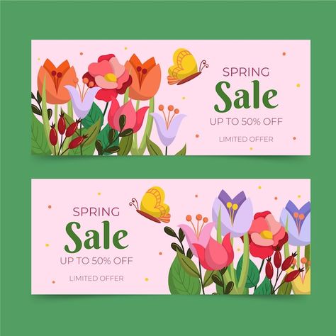 Spring Sale Banner, Spring Banner, Social Branding, Stationery Business, Nature Background Images, Floral Banners, Background Floral, Fun Website Design, Event Banner