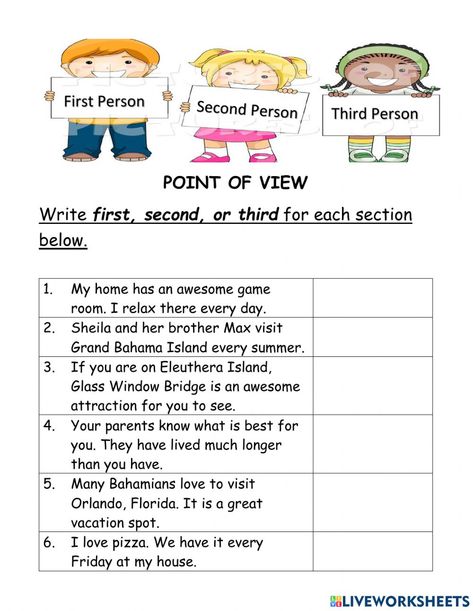 Point Of View 2nd Grade, Point Of View Worksheet, Point Of View Activities, Author's Point Of View, Authors Point Of View, Homeschool Lessons, Great Vacation Spots, 4 Grade, Literacy Resources