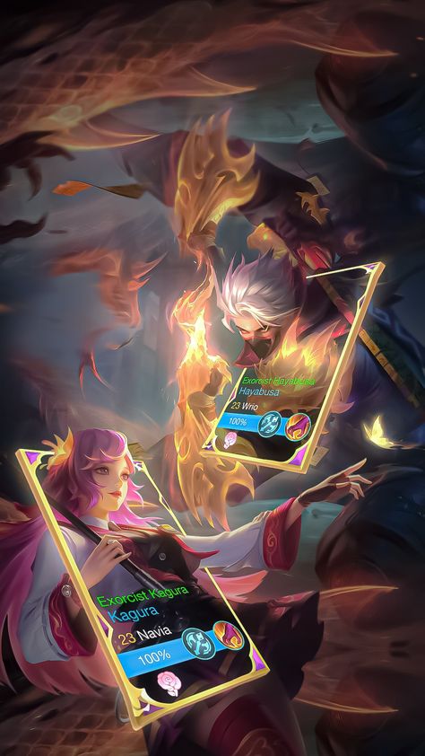 kagura exorcist x hayabusa exorcist mobile legends Exorcist Kagura, Kagura X Hayabusa, Kagura Exorcist, Kagura Mobile Legends, Mlbb History, Mlbb Edit, Mobile Legends, Fan Art, History