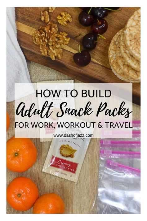 How to easily build healthy adult snack packs that will keep you on track even on the busiest days including keto snacks, vegan snacks, and gluten-free snacks by Dash of Jazz #dashofjazzblog #snackideasforwork #proteinsnacksonthego #preworkoutfood #preworkoutsnack Vegan Snack Packs, Snack Bag Ideas For Adults, Hotel Snacks To Pack For Adults, Car Snacks For Adults, Snack Bags For Adults, Snack Packs For Adults, Airplane Snacks For Adults, Healthy Snack Packs, Adult Snacks