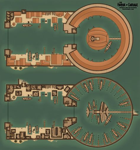 Ancient Carthage, Fantasy City Map, Tabletop Rpg Maps, Rpg Map, Dungeon Maps, D D Maps, Fantasy City, Fantasy Castle, Fantasy Places