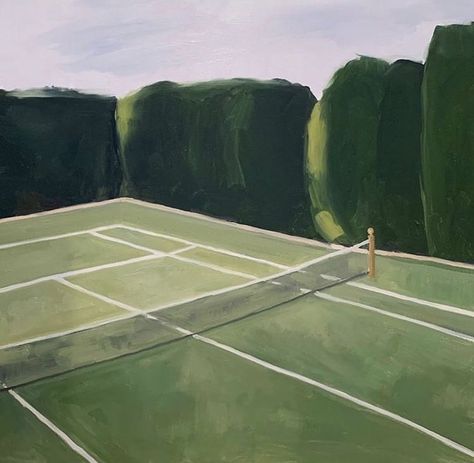 Tennis Watercolor Painting, Tennis Court Painting, Tennis Court Illustration, Tennis Art Painting, Tennis Painting, Ipad Setup, Tennis Art, Sports Painting, Hunter Bell