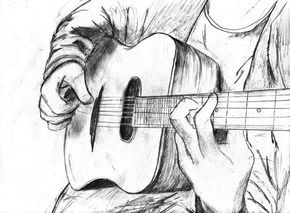 Violão Guitar Sketch, Guitar Drawing, Drawing Hands, Music Drawings, Drawing Faces, Art Drawings Sketches Pencil, Guitar Art, Arte Sketchbook, Pencil Art Drawings