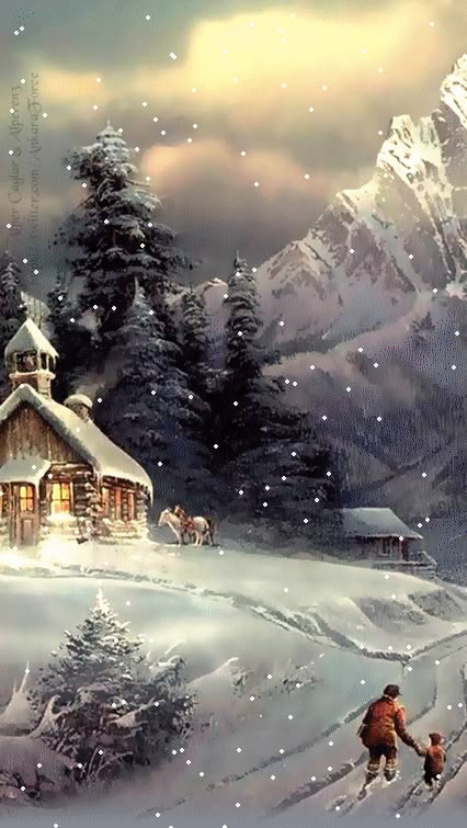 Winter Scenes Wonderland, Beautiful Winter Pictures, Christmas Animation, Beautiful Christmas Scenes, Winter Christmas Scenes, Beautiful Winter Scenes, Merry Christmas Pictures, Christmas Scenery, Scenery Pictures