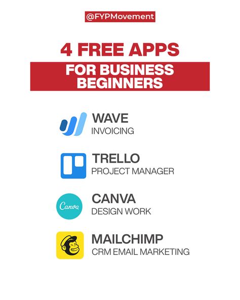 4 FREE APPS for business beginners Free Apps For Small Business Owners, Apps For Small Business Owners, Apps For Small Business, Small Business Apps, Apps For Business, Business Apps, Sole Trader, Canva Design, Small Business Owners