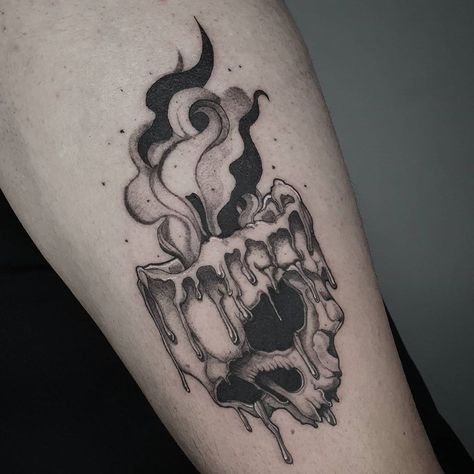 Dark Themed Tattoos, Necromancer Tattoo, Dark Tattoo Ideas, Feminine Tattoo Ideas, Gotik Tattoo, Trippy Tattoo, Shadow Tattoo, Blackout Tattoo, Wicked Tattoos