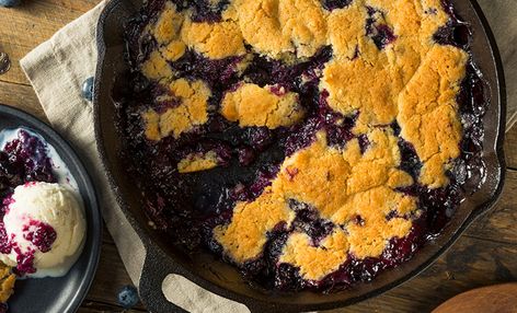 Blueberry Slump Recipe |  	 	James Beard Foundation Blueberry Slump Recipe, Low Carb Blueberry Cobbler, Bisquick Blueberry Cobbler, Cobbler With Bisquick, Berry Cobbler Recipe, Low Carb Blueberry, Cobbler Easy, Canned Blueberries, Blueberry Ice Cream