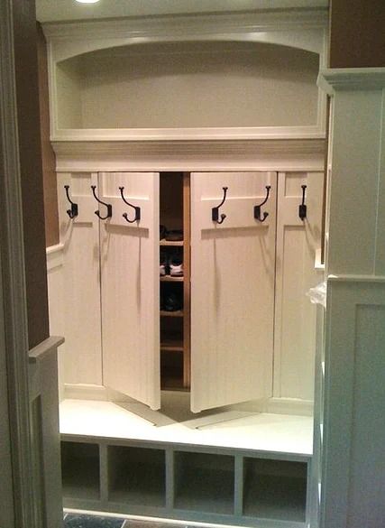 Mudrooms That Will Inspire You - The Cameron Team Laundry Entryway Mudroom, Mudroom Farmhouse Ideas, Mud Room Ideas Entryway Farmhouse, Hall Closet To Mudroom Convert, Diy Mud Room Ideas, Large Mudroom Ideas Entryway, Mudroom Locker Ideas, Small Mud Room Ideas Entryway, Mudroom Ideas Entryway Garage