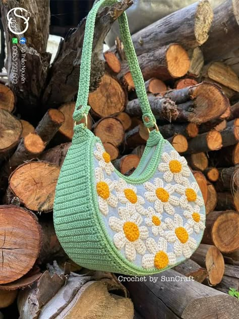 Crochet Sling Bag, Purse Patterns Free, Diy Crochet Bag, Easy Crochet Projects, Pola Sulam, Crochet Handbags Patterns, Newborn Crochet, Crochet Bags Purses, Crochet Diy