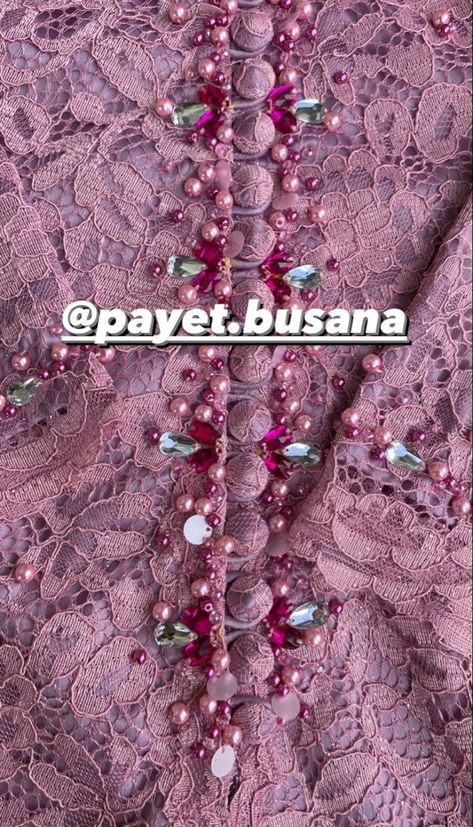 Payet Leher Kebaya, Payet Dada, Payet Leher, Inspirasi Payet, Model Payet, Payet Kebaya, Tips Menjahit, Net Dresses, Bead Flowers