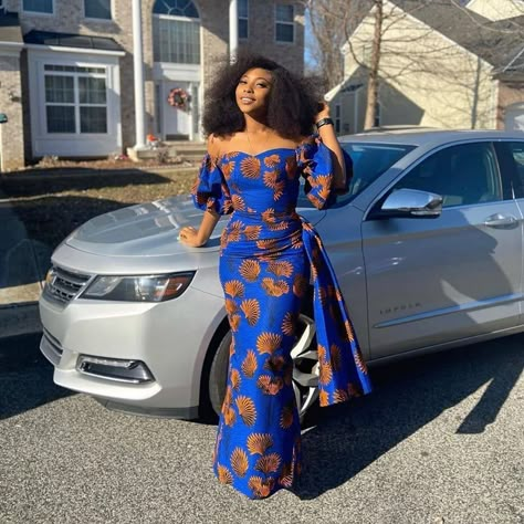 diva with the slay  @eki_e22 . Follow @selectastyle for more stunning styles like this . . ————————————————— #trendingfashion… Ankara Long Gown, African Prom Dresses, Best African Dresses, African Dresses Modern, Afrikaanse Mode, African Wear Dresses, Ankara Dresses, African Fashion Traditional, African Fashion Ankara