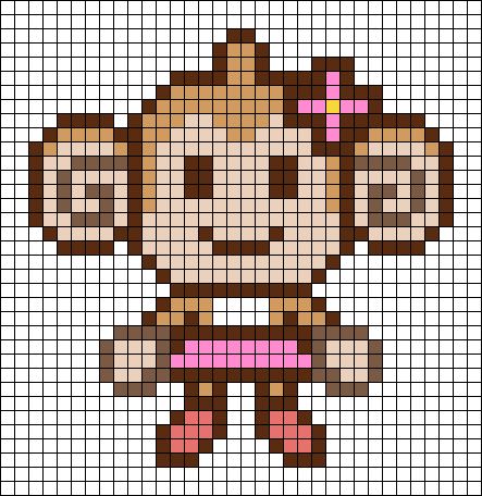 Super Monkey Ball, Monkey Ball, Melt Beads Patterns, Flower Cute, Tiny Cross Stitch, Crafts Sewing Projects, Pixel Art Templates, Hama Beads Design, Perler Bead Templates