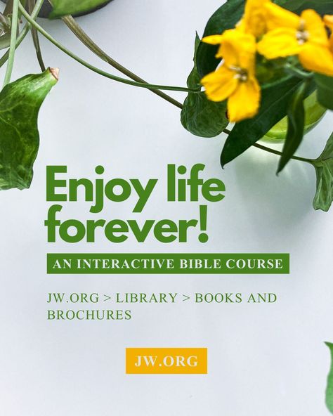 Enjoy life forever JW - an interactive bible course. free Bible study program. #jworg Eye Lesson, Matter Lessons, Jw Ministry, Getting Baptized, Study Book, Bible Study Books, Who Is Jesus, Personal Bible Study, Free Bible Study