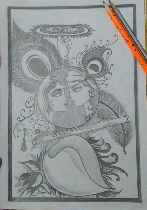 #radhakrishna #drawing #pencilsketch #sketch Krishna Half Face Drawing, Radha Drawing Pencil, Radhakrishna Drawing Easy, Radha Krishna Pencil Sketch, Devotional Drawings, Radhakrishna Sketch, Divine Drawing, Krishna Pencil Sketch, Radhakrishna Drawing