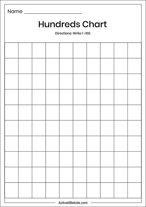 Hundred Chart, Hundreds Chart Printable, 100's Chart, 100 Chart, Number Chart, Hundreds Chart, Plant Science, Diy Classroom, Kindergarten Science