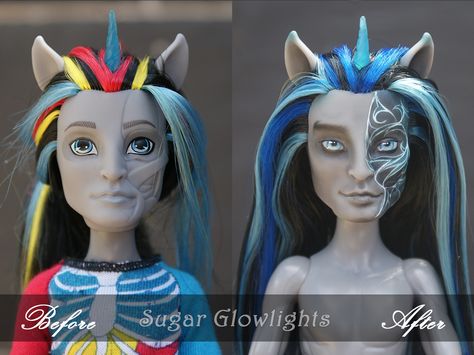 Doll Repaint Tutorial, Monster High Boys, Dolls Repaint, Painted Dolls, Doll Customs, Mh Dolls, Repainted Dolls, Monster High Custom, Monster High Repaint