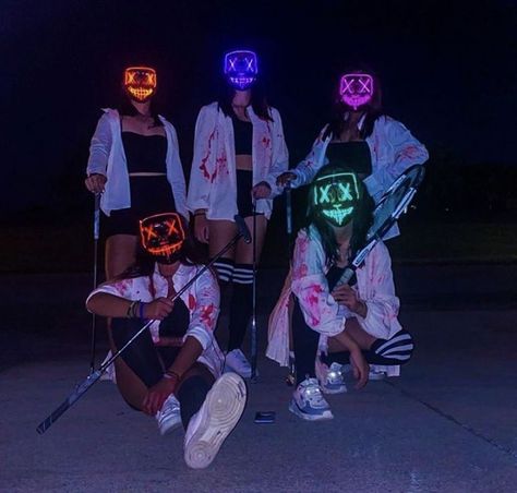 4person Halloween Costume, Halloween Costumes The Purges, Purgecostume Halloween Costume, Purgecostume Halloween Group, The Purg Halloween, Purgecostume Halloween Girl Black, Purg Halloween Costumes, Purgecostume Halloween Couple, Purgecostume Halloween Girl