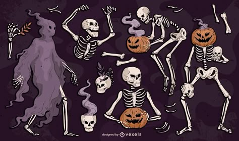 Illustrated Halloween Skeleton Pack #AD , #Halloween, #Skeleton, #Pack, #Illustrated Vintage Halloween Computer Wallpaper, Halloween Skeleton Illustration, Halloween Mac Wallpaper Desktop, Horizontal Halloween Backgrounds, Horizontal Wallpaper Halloween, Ipad Halloween Wallpaper Landscape, Halloween Wallpaper For Macbook, Halloween Wallpaper Ipad Horizontal, Desktop Wallpaper Spooky