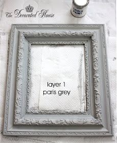 The Decorated House :: Chalk Paintind a Vintage Frame : DIY : Tutorial Antique Glaze, Annie Sloan Paris Grey, Gray Chalk Paint, Antiquing Glaze, Chalk Paint Projects, Paris Grey, Annie Sloan Paints, White Chalk Paint, Mirror Painting