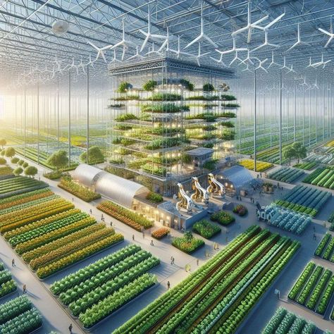 #ai #aiart #aiartwork #aiartcommunity #nature #farm #stuckinmotionsd Futuristic Farm, Future Farming Technology, Sci Fi Greenhouse, Futuristic Farming, Futuristic Agriculture, Futuristic Architecture Future City, Modern Agriculture Technology, Hydroponic Farm, Futuristic Plant City