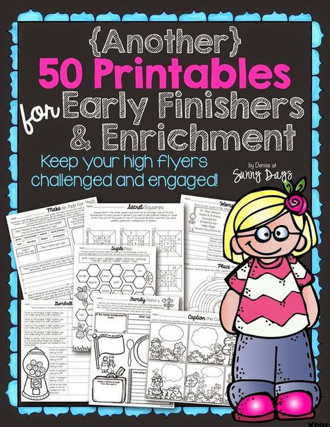 Early Finisher and Enrichment Solutions What Do I Do Now, Fast Finisher Activities, Math Enrichment, Early Finishers Activities, Fast Finishers, Enrichment Activities, Fill In The Blank, Math Methods, Education Motivation