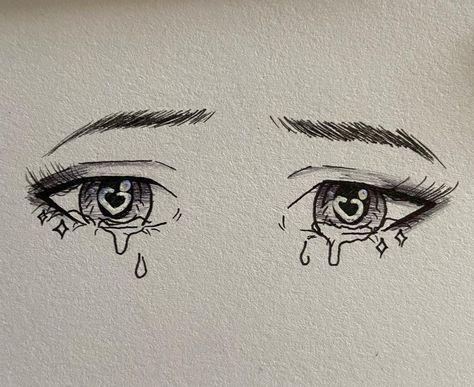 Crying Faces Draw, Tear Drop Drawings, How To Draw Crying Eyes, Tears Draw Reference, Eye Sketch, Drawing Now, Anime Body Drawing, Easy Drawings Sketches, Pop Art Wallpaper