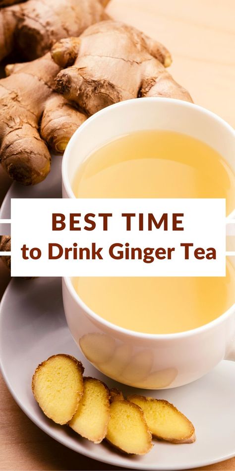 Read this guide and find out when is the best time to drink ginger tea. This healthy herbal tea can provide many benefits from weight loss to improving digestion. Ginger Tea Recipe Stomach, Teas For Stomach Ache, Herbal Tea For Allergies, Tea For Stomach Ache, Tea For Allergies, Army Diet, Homemade Ginger Tea, Healthy Teas Recipes, Ginger Tea Benefits