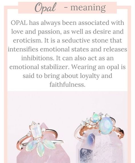 Opal meaning, benefits, and healing properties Opal Crystal Meaning, Opal Stone Meaning, Libra Birthstone, Opal Meaning, Opal Stone Ring, Crystal Seashells, Sterling Silver Opal Ring, Stackable Rings Silver, White Opal Ring