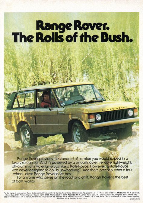 1979 Range Rover 3 Door V8 Wagon 4WD Aussie Original Magazine Advertisment Range Rover V8, Automotive Advertising, Motorcycle Camping Gear, 4x4 Truck, Range Rovers, Motorcycle Camping, Farm Stuff, British Motors, Cars Land