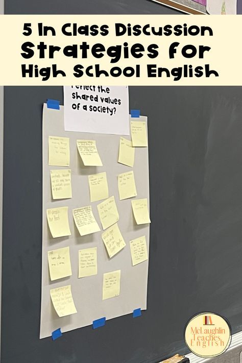 Student Self Assessment High School, Jane Schaefer Writing, High School English Lesson Plans, Discussion Strategies, High School English Classroom, Class Discussion, Teaching Lessons Plans, Teaching High School English, High School Activities